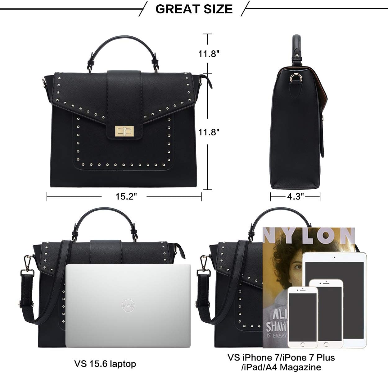 Crazy Clearance 15.6 Inch Laptop Briefcase for Women,Classic Black Work Bag Laptop Messenger Bag Satchel Computer Bags,Perfect for Work Business Travel School,black Crazy Clearance 15.6 Inch Laptop Briefcase for Women,Classic Black Work Bag Laptop Messenger Bag Satchel Computer Bags,Perfect for Work Business Travel School,black