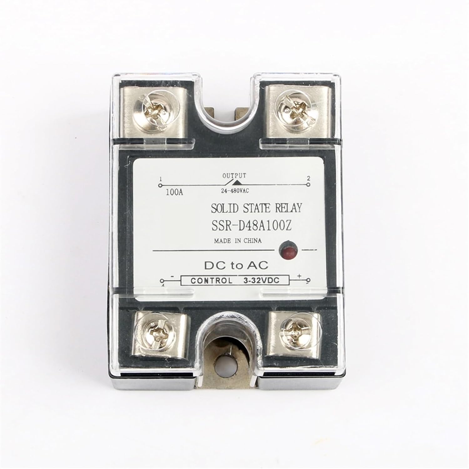 1Pcs Solid State Relay SSR-10/14/25/40/50/60/75/80DA 10/14/25/40/50/60/75/80A Actually 3-32VDC to 24-480VAC SSR with Indicator(SSR-75DA)