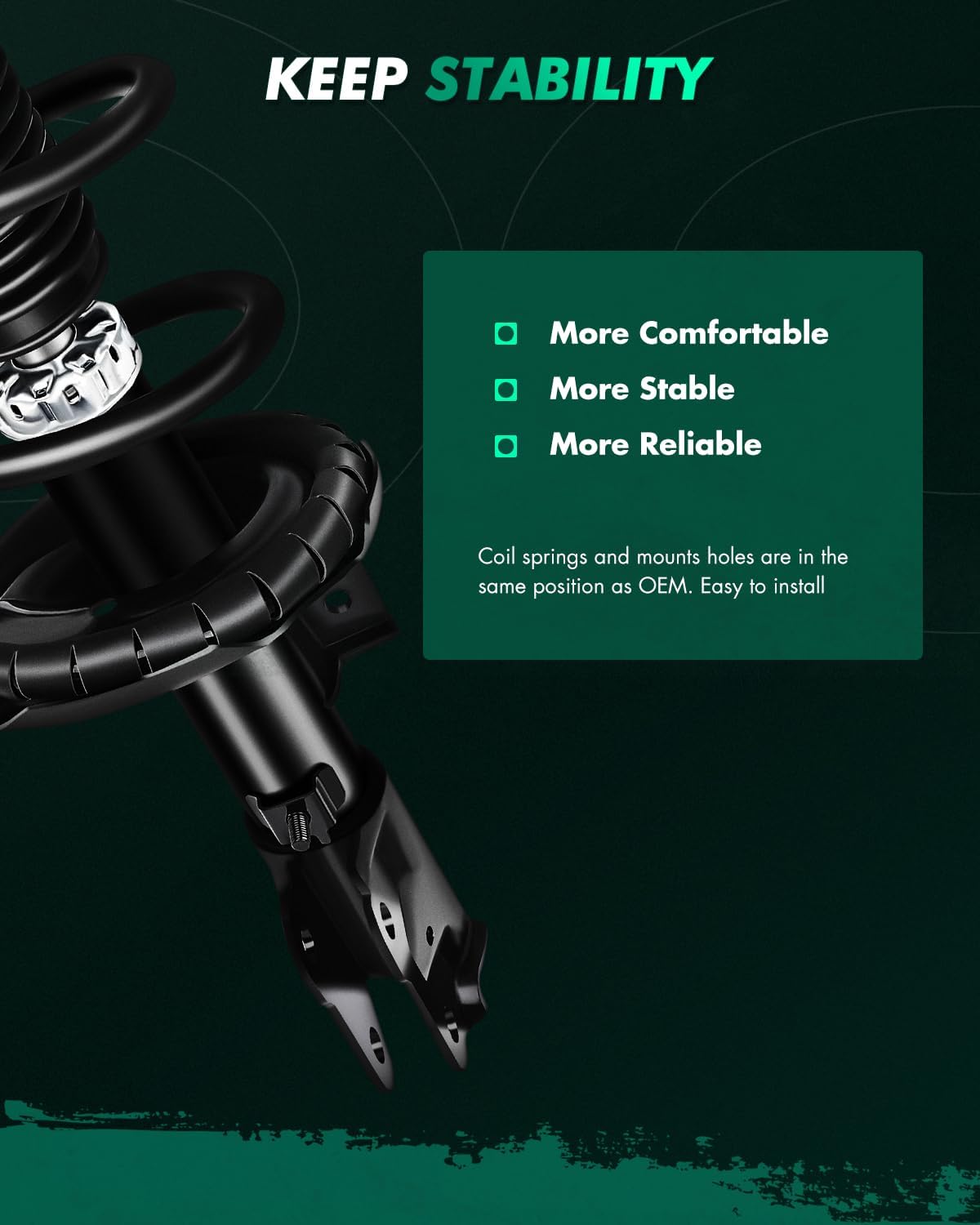 SCITOO Front & Rear Complete Strut Assembly 2008-2010 for Mitsubishi Lancer Shock Struts Replace 172356 172355 172508 -Set of 4