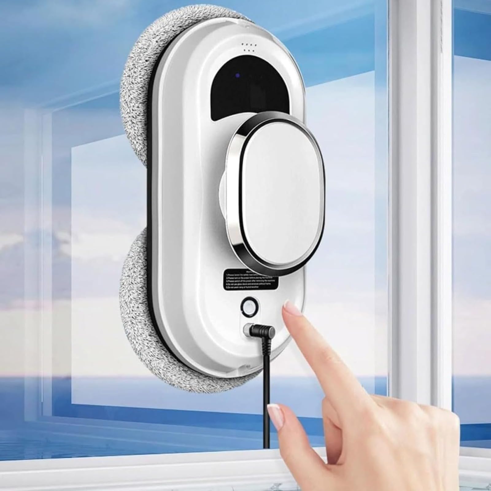 Robot limpiador de ventanas, diseño magnético inteligente con succión de 2800 Pa, control remoto para limpieza automática de cristales en interiores y exteriores y ventanas de gran altura