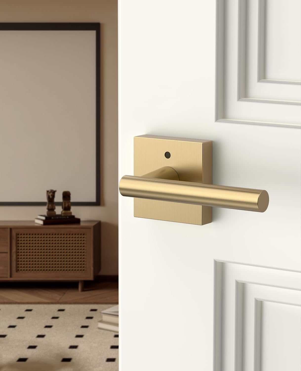 asidrama zr01-097z 8 pack privacy door handles with lock, champagne bronze door handles interior for bedroom or bathroom privacy 8pack champagne bronze