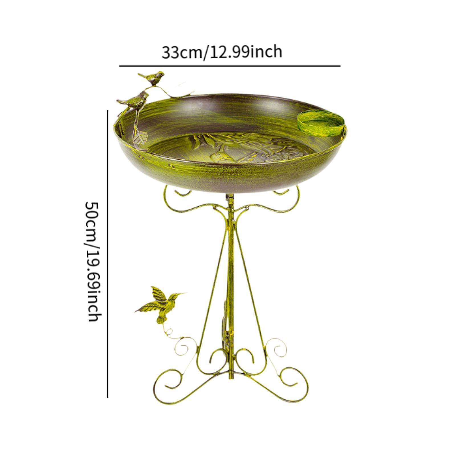 Bebedero para pájaros de hierro de metal para pájaros, comedero, zócalo, cuenco multifuncional para exteriores, para jardín, terraza, patio trasero