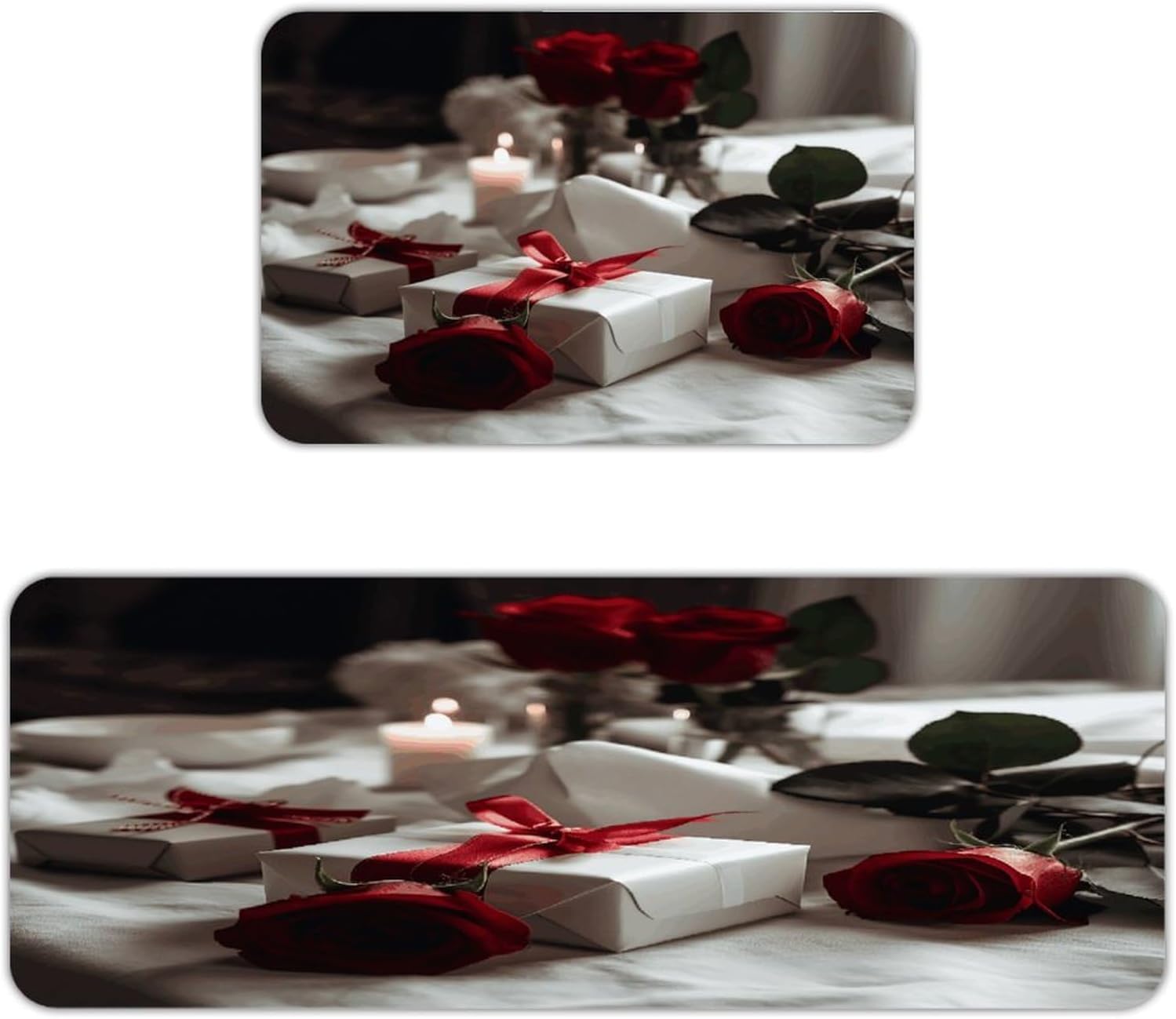 Gifts and Roses Kitchen Mats with 2PCS Non-Slip Washable,Kitchen Rug Heavy Duty Durable, Floor Mats for Kitchen,Office,Sink,Laundry