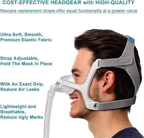 Miniatura 4 de 2 paquetes de repuesto para cascos compatibles con la máscara AirFit N20, 2 paquetes de elásticos de nailon suave de alta calidad + 2 pares con