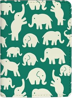 Carteira para passaporte com elefantes em couro verde capa para passaporte acessórios de viagem para homens e mulheres