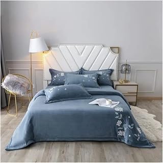 LUCBEI Bedding Set Winter Milk Velvet 4-piece Set Thickened Double-sided Coral Velvet Warm Flannel Sheet Bed Plus Quilt Cover Comforter Sheet Set Bed (Color : B2, Size : 2.0m bed -220x240cm)