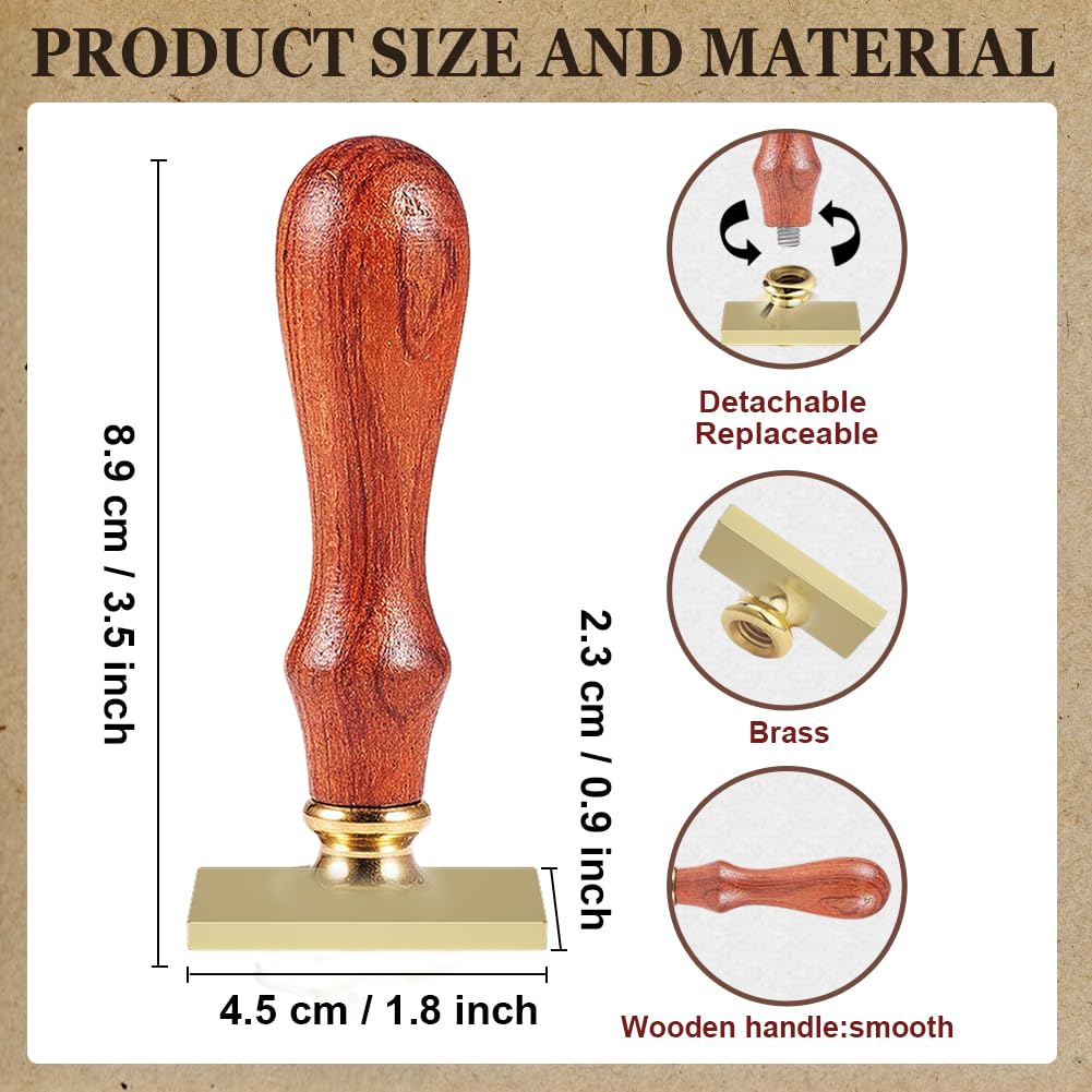 1pc Cat Wax Seal Stamps Rectangle Sun Sealing Wax Stamp Vintage Tarot Card Seal Stamp 45x23mm Removable Brass Stamp Head with Wooden Handle for Wedding Envelopes Back to School Decor
