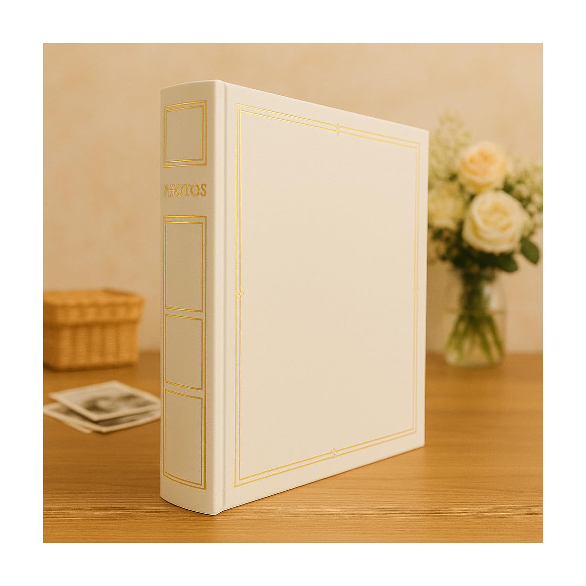 Ceanothe Album Photo 10x15 cm Adhesif Blanc cassé Cordoue de 240 photos | Album Photo adhésif Cordoue blanc 240 Photos 10x15 Rouge foncé - Compatible 11,5x15 cm 60 pages Taille : 29x33.8 cm -