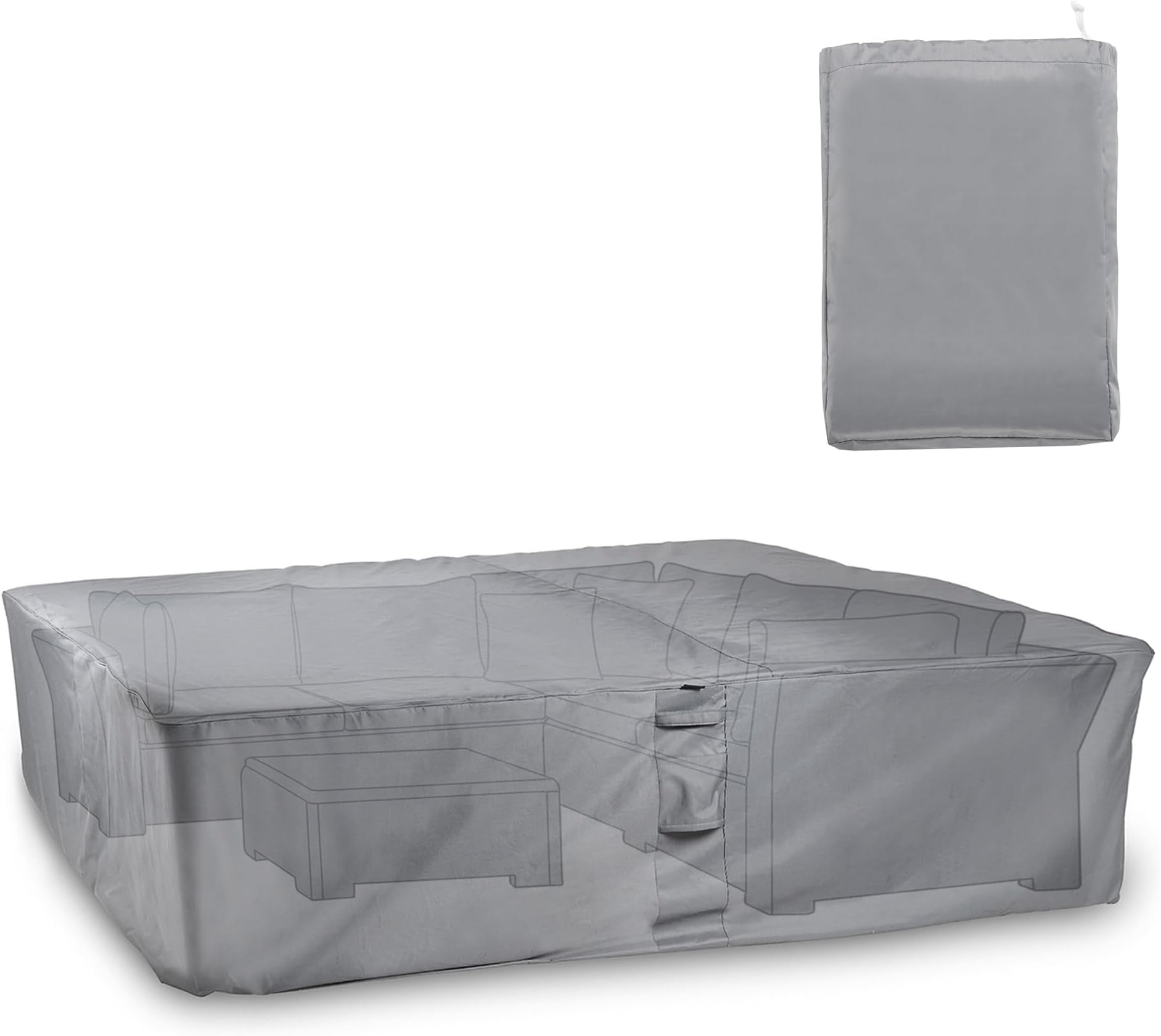 Waterproof Garden Furniture Set Cover – Premium Heavy Duty, Breathable 420D Oxford Fabric Protection for Patio & Outdoor Furniture, Chairs, Tables & Sofas (Grey - L250cm x D200cm x H85cm)