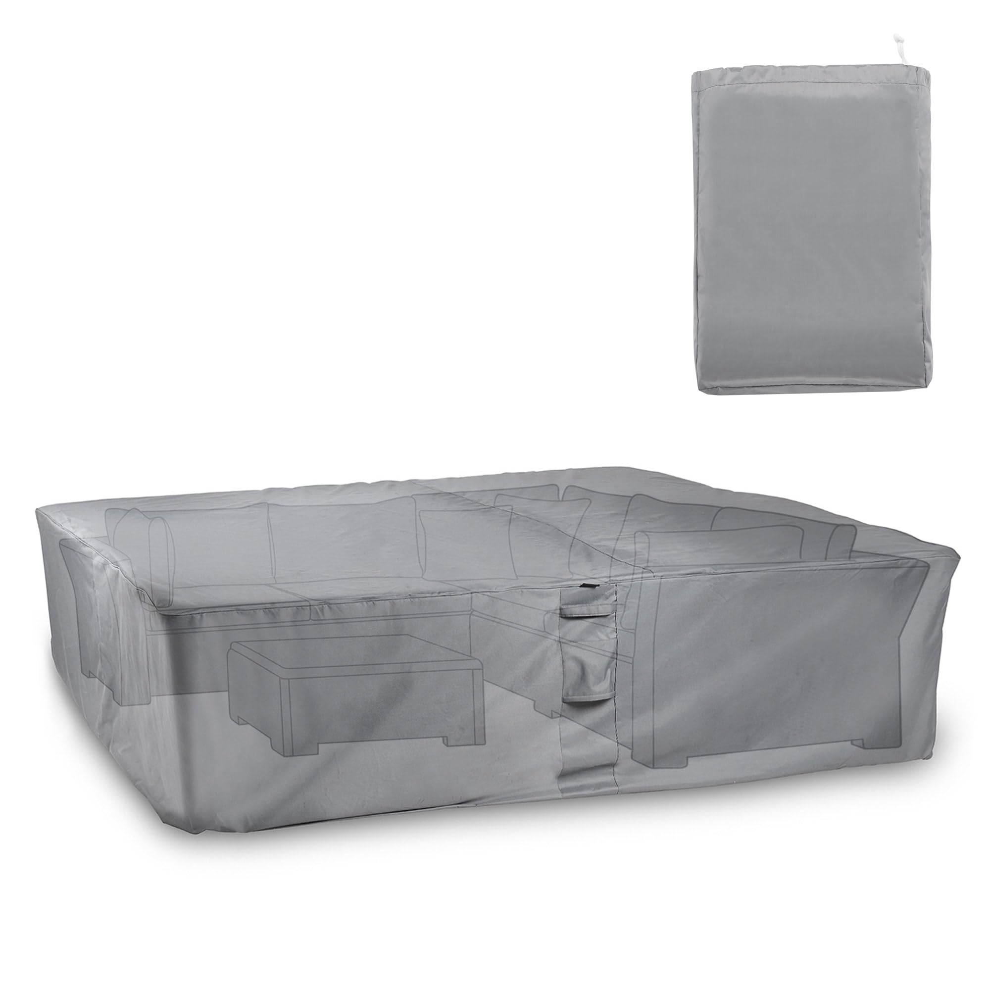 VonHaus Waterproof Garden Furniture Set Cover – Premium Heavy Duty, Breathable 420D Oxford Fabric Protection for Patio & Outdoor Furniture, Chairs, Tables & Sofas (Grey - L250cm x D200cm x H85cm)