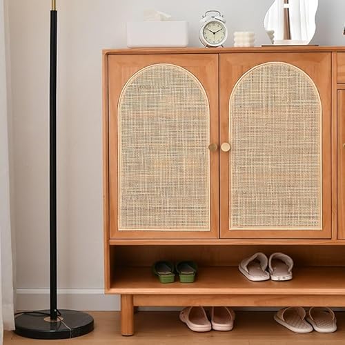 CUISGOR Shoe Cupboard 120x38x100cm Solid Wood Rattan Shoe Storage Furniture, Large-capacity Entrance Hall Storage Cabinet, Simple Entrance Hall Storage Table Sapateira - Image 7