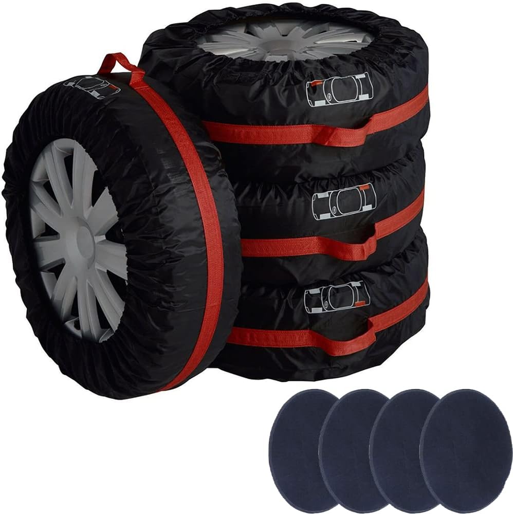 4 Pcs Tire Wheel Felts Covers Skyour 21.4in Lightweight Dustproof Scratch Tote Felts Cover (4pcs Tire Felts, 21.4in)
