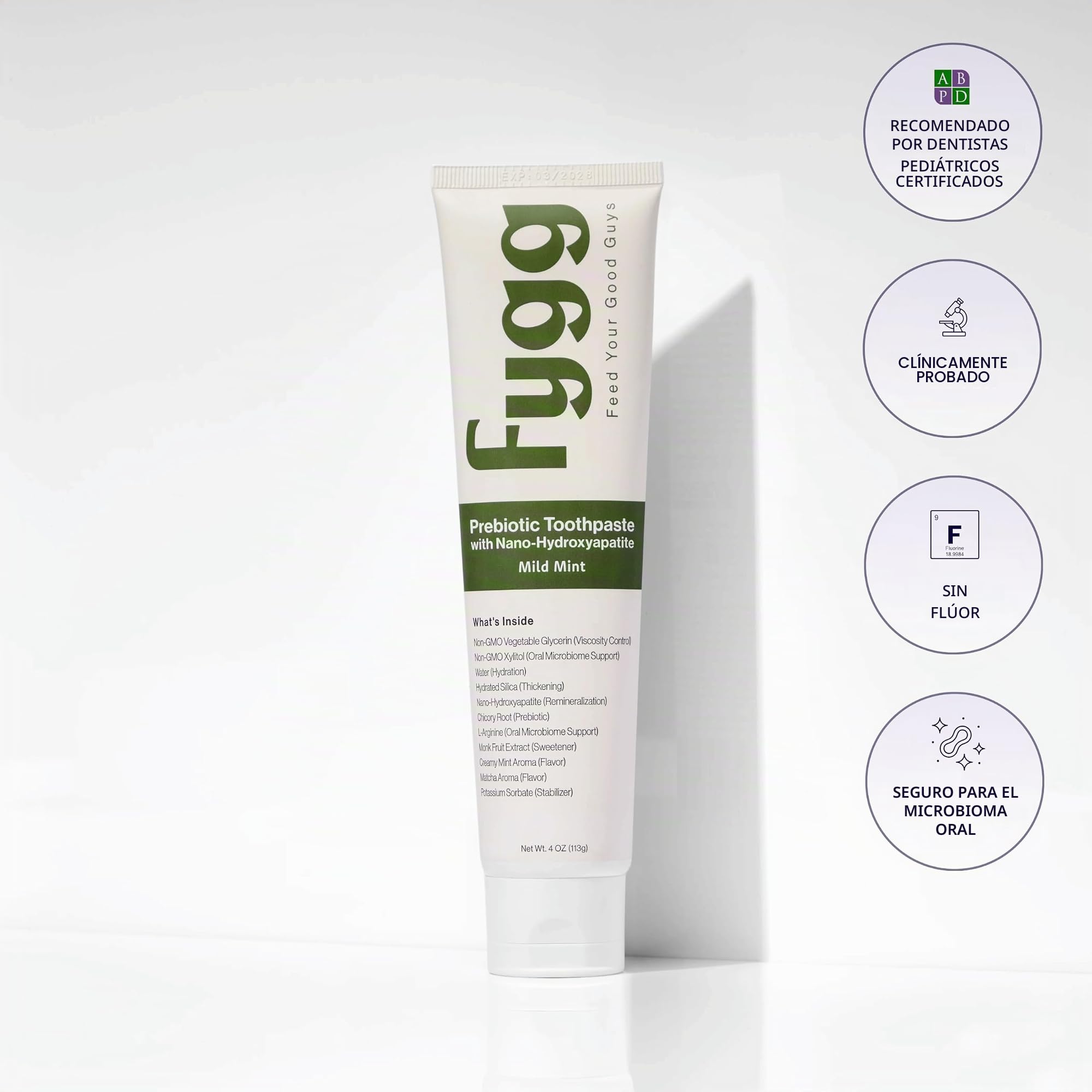 fygg fygg Pasta de dientes sin flúor, nano-hidroxiapa (menta blanda), recomendada por dentista para Remeral