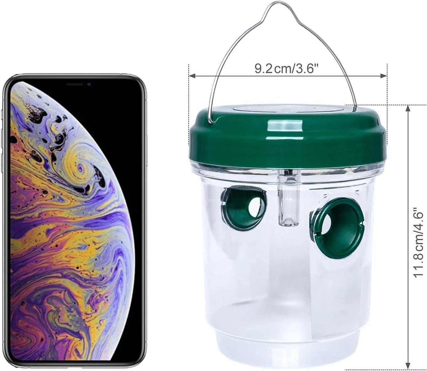 2 Pack Wasp Traps Outdoor Hanging Carpenter Bee Trap for Hornet, Yellow Jacket, Wasps, Reusable Solar Wasp Catcher, Bee Catchers for Outside