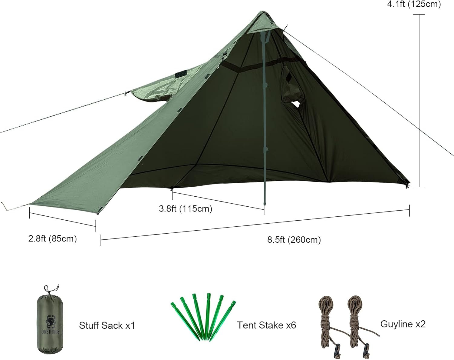ONETIGRIS TENTSFORMER Hooded Poncho 4-in-1 Raincoat, Backpack Rain Cover, Half Teepee Tent and Tarp Shelter - Image 6