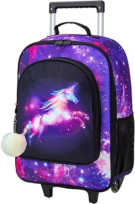 review Kids Luggage for Boys Girls, Cute Rolling Wheels Suitcase for Toddler, Children Travel Carry on Suitcase…