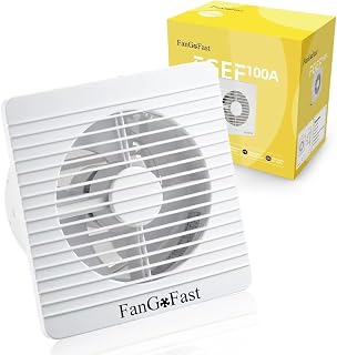 FanGoFast Badlüfter 100mm, Abluftventilator Leiser mit Rücklaufklappe, 12W Leistungsstarke Wandventilator Lüfter für Küche Bad Gewächshaus Garage