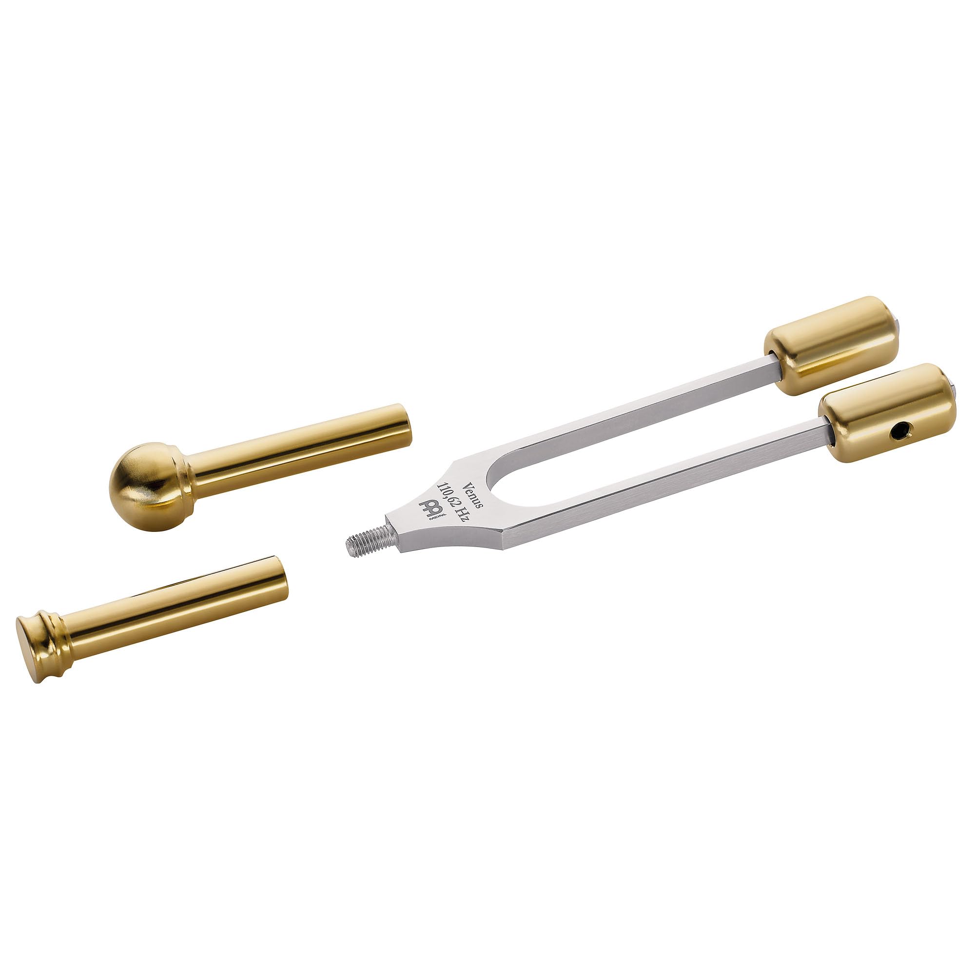 Sonic Energy Grounding Therapie Stimmgabel, Venus (TTF-V-G) | 110,62 Hz, Ton A2, 18,5 cm lang, 162 g, in Deutschland gefertigt, inkl. Hülle und 2x Aufsatz, vernickelter Stahl, ECOBRASS