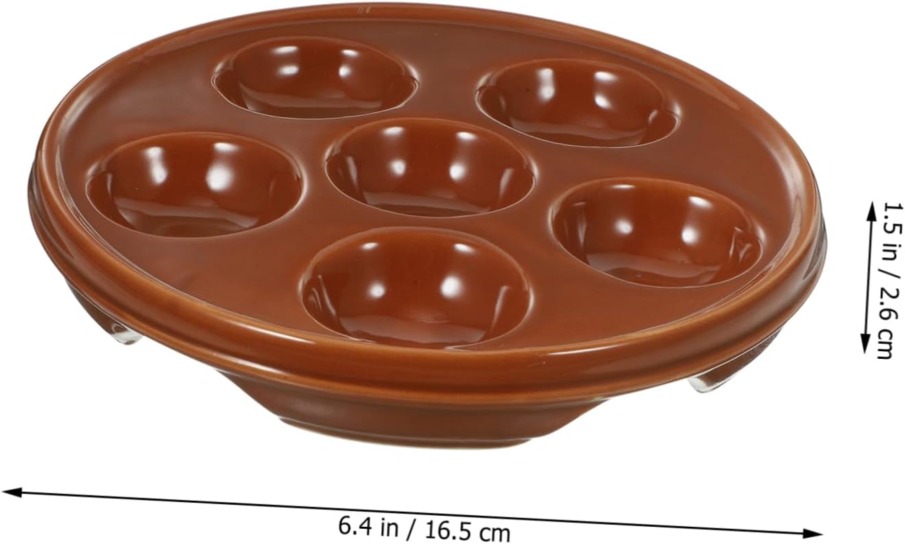 PRETYZOOM 2Pcs Ceramic Escargot Baking Plate Snail Grill Dish for Oven and Stove for and Shell Foods Dishwasher Safe Kitchen Gadget