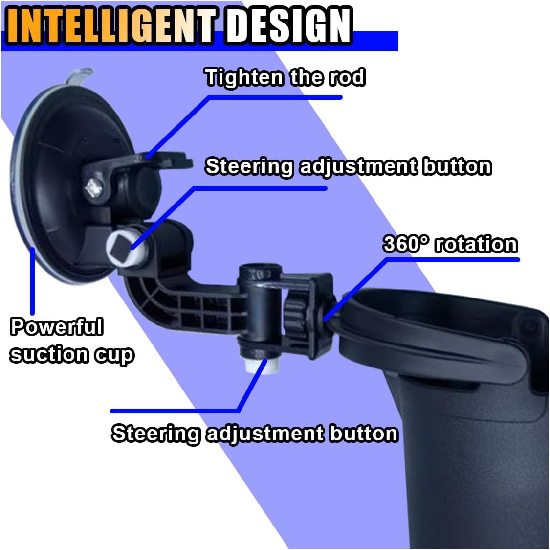 Recessed Folding Cup Drink Holder, Car Console Cup Holder with Suction Cup, Vehicle Adjustable Drink Bottle Holder, Car Can Holder Container and Organizer (1PCS)