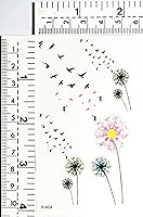 Vista 2 de Mini tatuajes 2 hojas de calcomanías de dibujos animados de girasol, mosca, paloma, mosca, girasol, diseño temporal, impermeable, maquillaje, arte