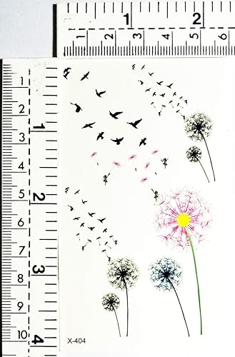 Miniatura 2 de Mini tatuajes 2 hojas de calcomanías de dibujos animados de girasol, mosca, paloma, mosca, girasol, diseño temporal, impermeable, maquillaje, arte