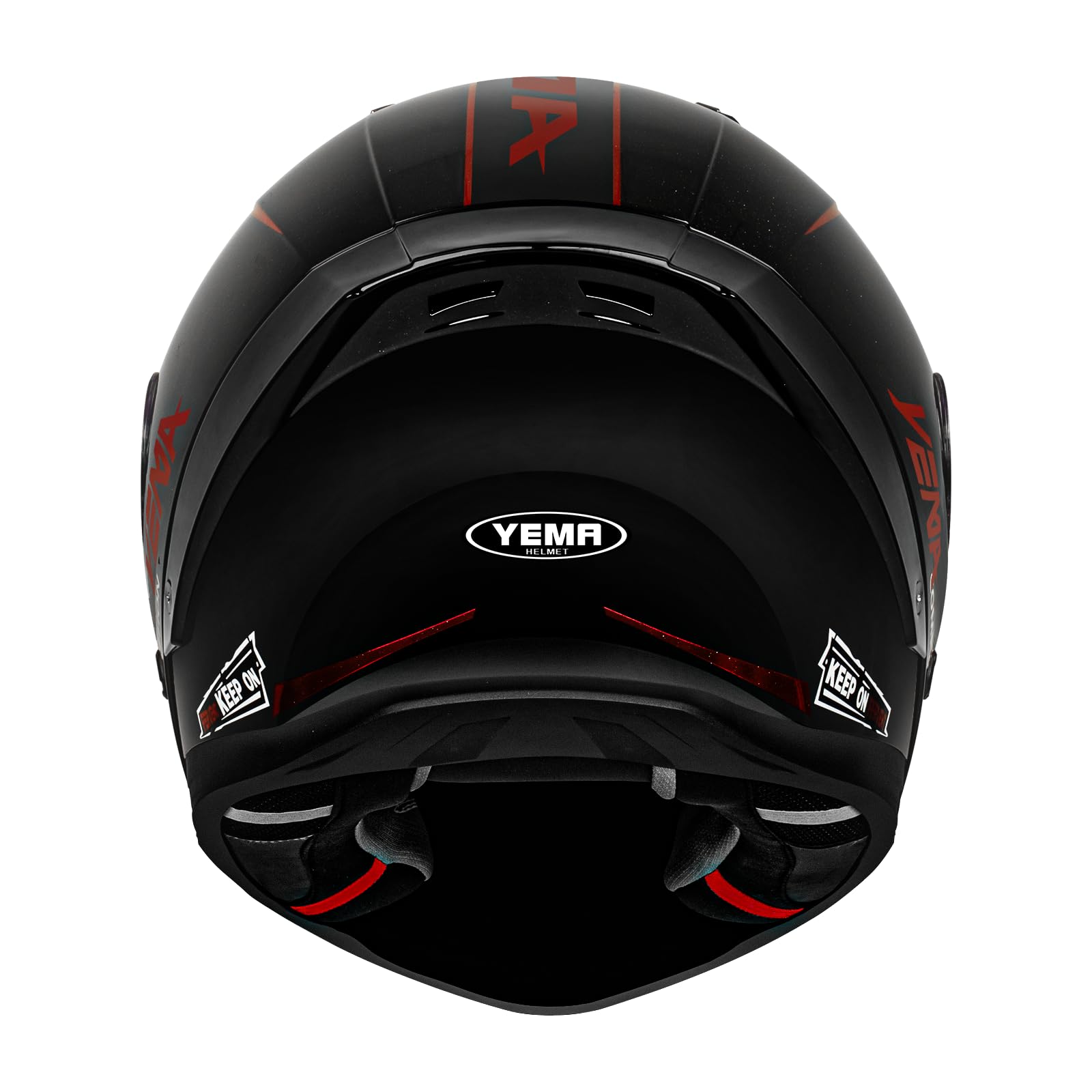 YEMA Casco da moto integrale per adulti, Casco unisex per ciclomotori e moto da strada con prese d'aria regolabili - Leggero e confortevole per scooter, cruiser YM-850