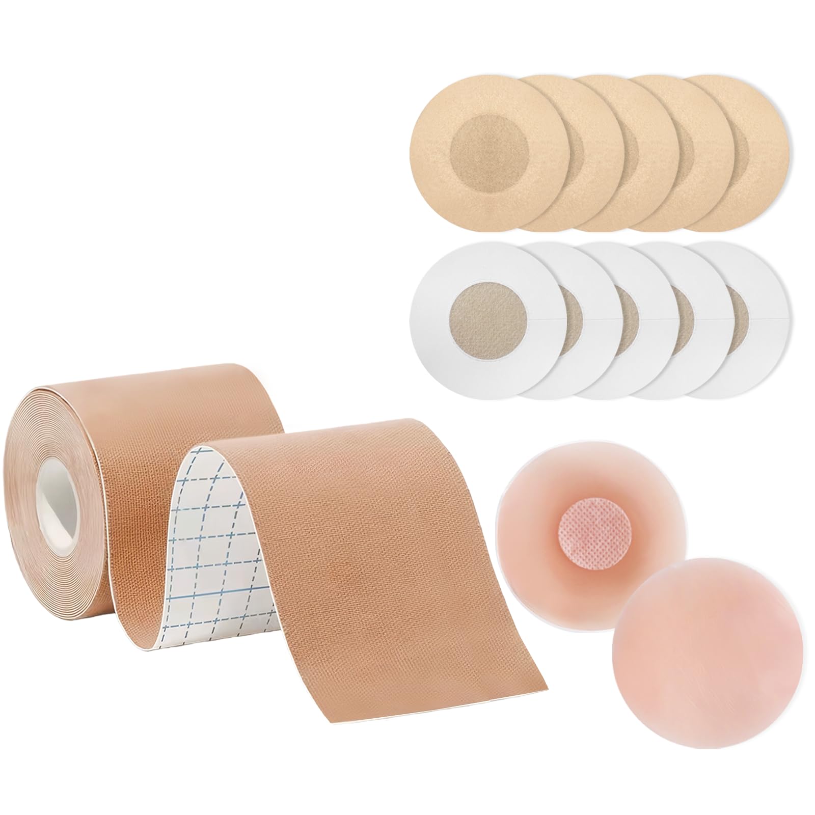 Boob Tape Breast Tightening Tape for Large Breasts with 2 Pieces Nipple Covers Invisible Breast Tape for A-G Cup-picture-21