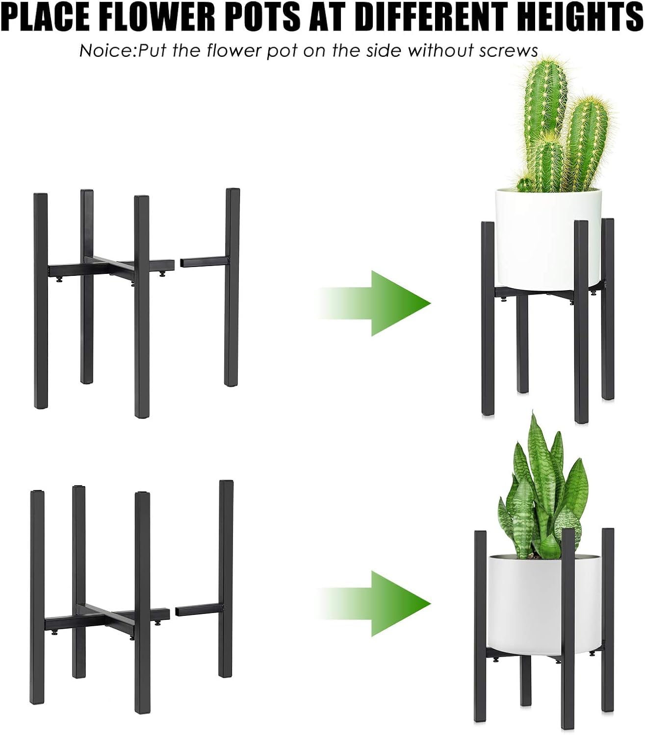 Supporto per piante da interno ed esterno, mensola per piante ad angolo in metallo a 4 livelli per piante Supporto multiplo per vasi da fiori a più livelli, mensole per fioriere in vaso di f