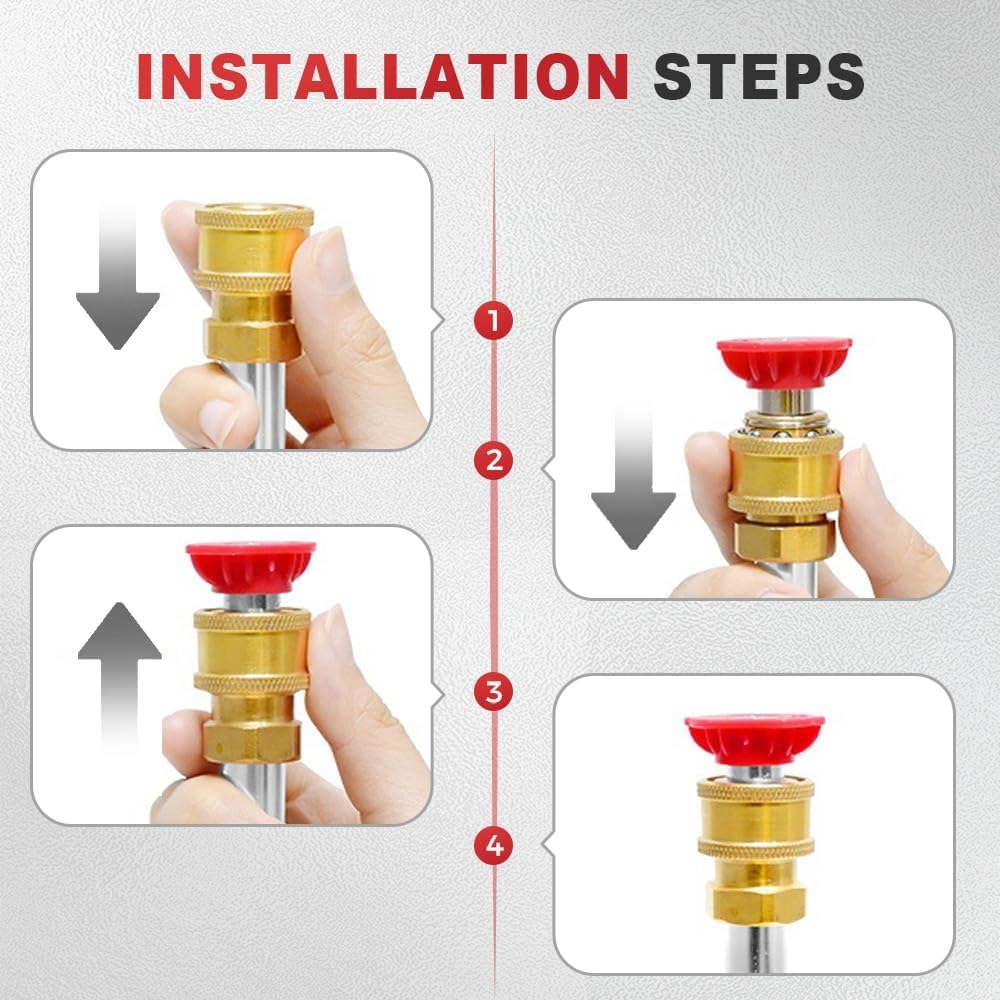 Jet Nozzle Power Washer for Garden Hose, 2026 New Pressure Washer Turn Hose Into Pressure Washer Jet, Includes 3 High-Pressure Nozzles for Patio Garden Outdoor Cleaning (Black＋Gray)