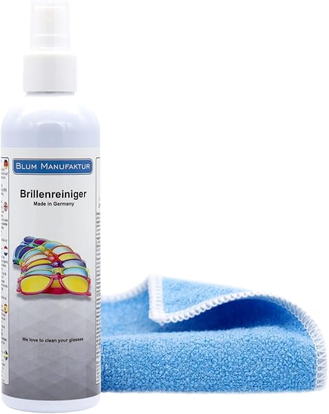 Blum Manufaktur 250ml Brillenreiniger mit Mikrofaser-Tuch