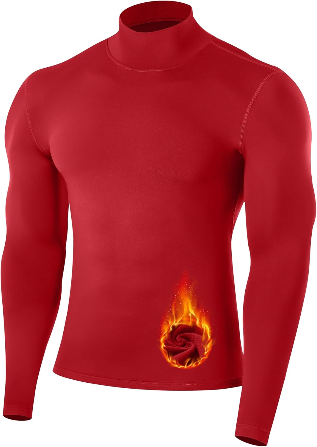 Runhit Men's Thermal Compression Shirts Mock Turtleneck Long Sleeve Undershirt Fleece Lined Athletic Workout Base Layers