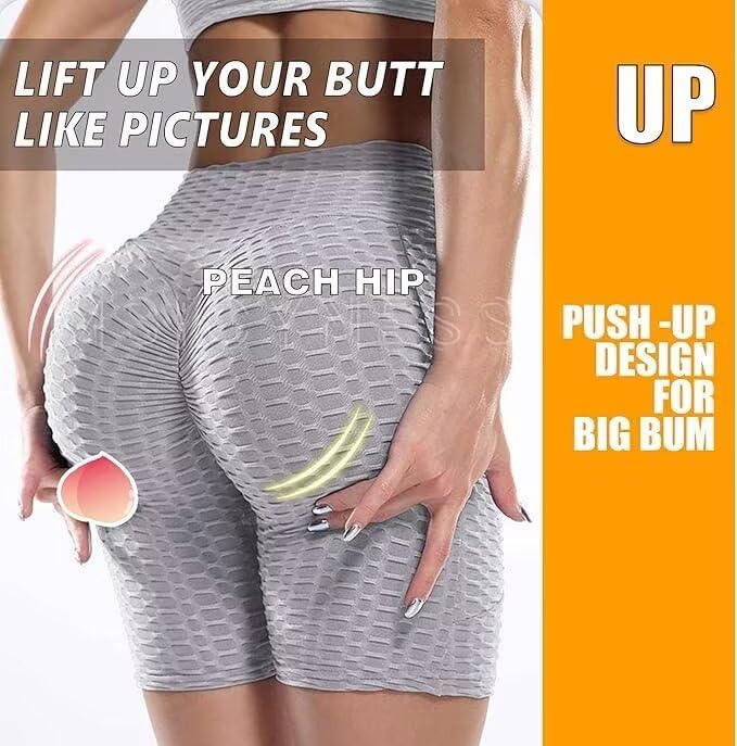 Msicyness Women's 8"/5" High Waist Biker Shorts Yoga Workout Running Fitness Shorts - Image 4