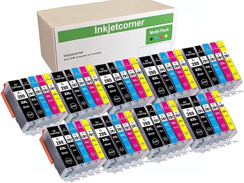 Inkjetcorner Cartuchos de tinta compatibles de repuesto para PGI-280XXL CLI-281XXL PGI 280 XXL CLI 281 para uso con TR8620A TR8622A TS9521C TS9520