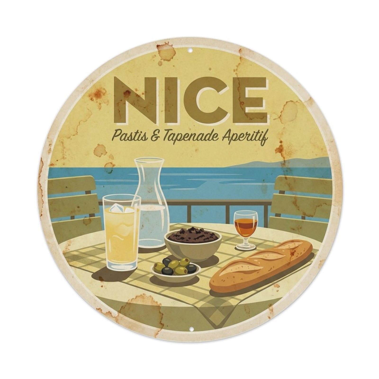 Olhnbad Style Cuisine Culture Nice Tapenade Aperitif Terrace Travel Metal Tin Sign