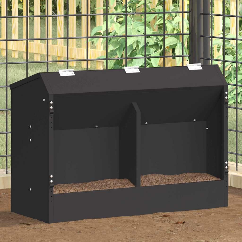 Mangiatoia per conigli nera in acciaio laminato a freddo, 64,5 x 25,5 x 45,5 cm, resistente alle intemperie e impermeabile, con capacità di 6 kg, per interni ed esterni, pratica mangiatoia