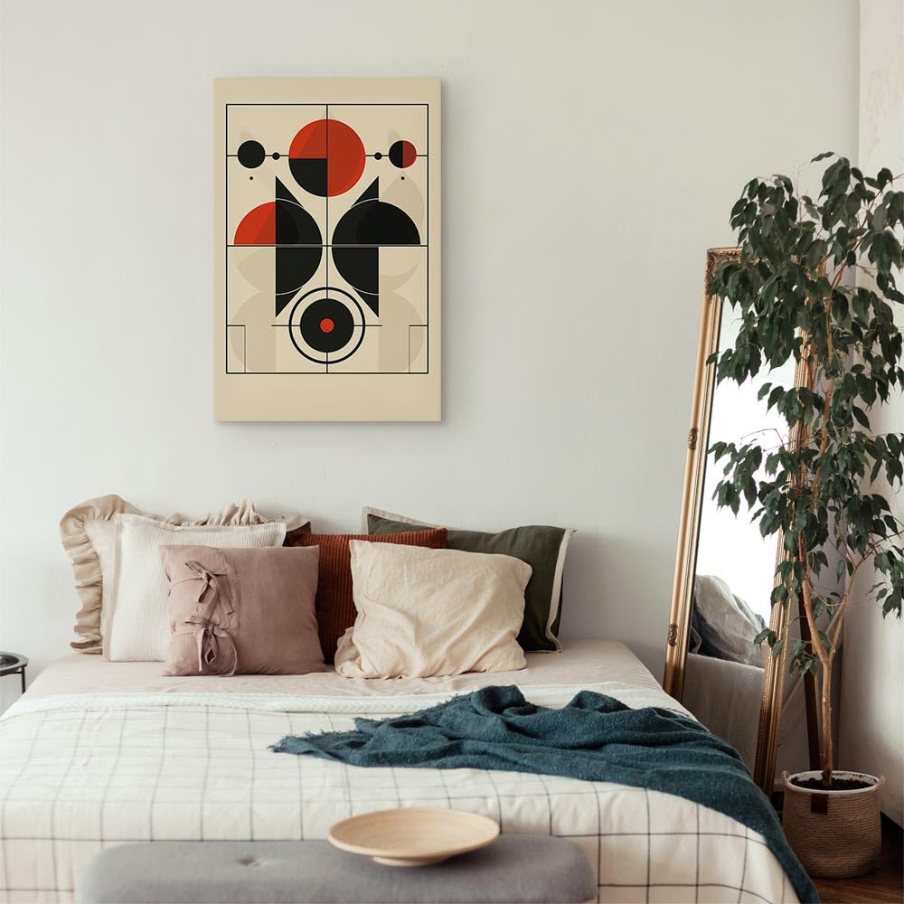 murando - Quadro Verticale Forme Grafiche Bauhaus 80x120 cm 1 Pezzo - Stampa su Tela XXL Grande - Quadri Moderni Verticali Soggiorno Grandi - Stampe da Parete Murale Arte Moderno - a-H-10137-b-a