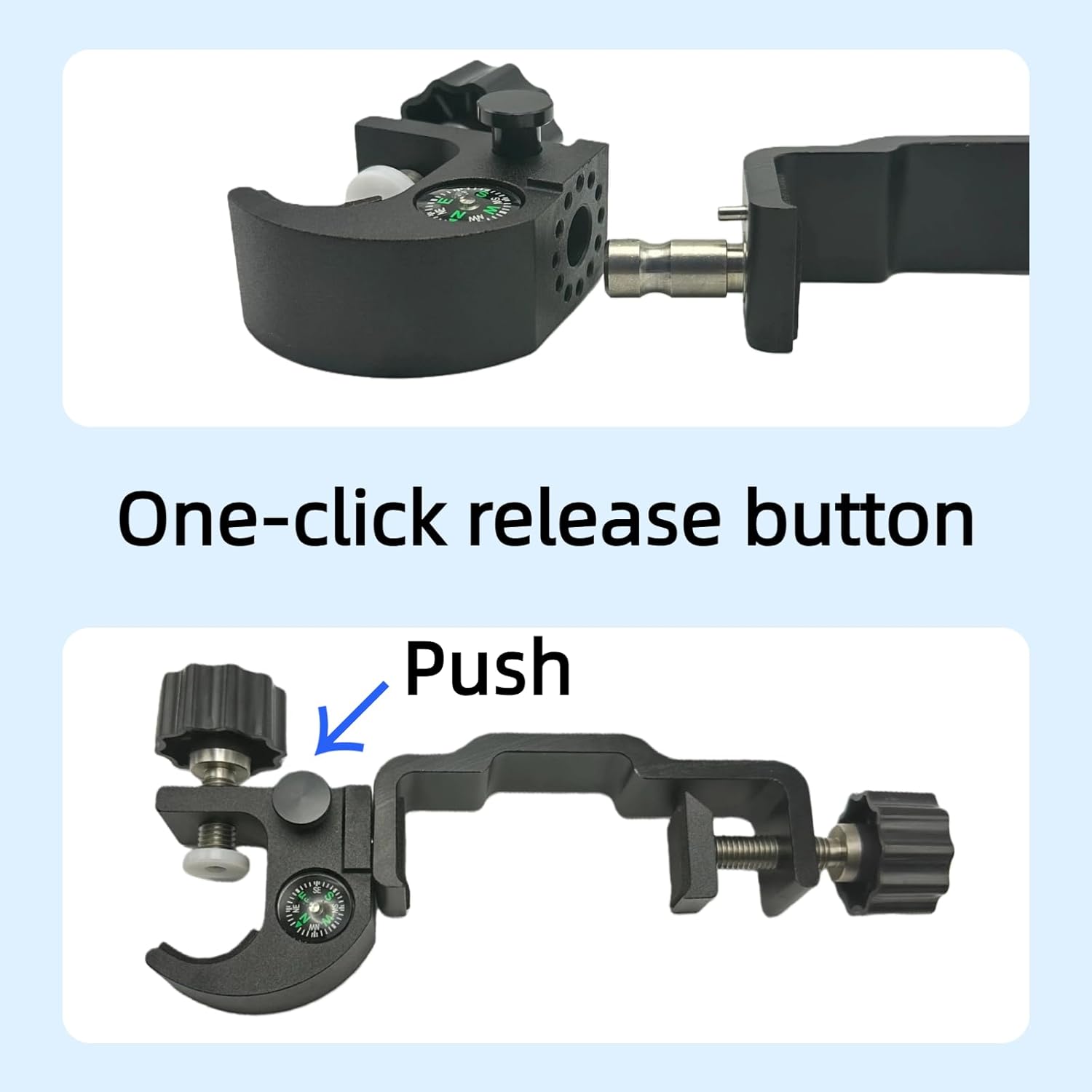 Universal Data Collector Data Collector Bracket, Data Collector Mount Clamp Aluminum Alloy Data Collector Bracket for Trimble, GPS, RTK Measurements