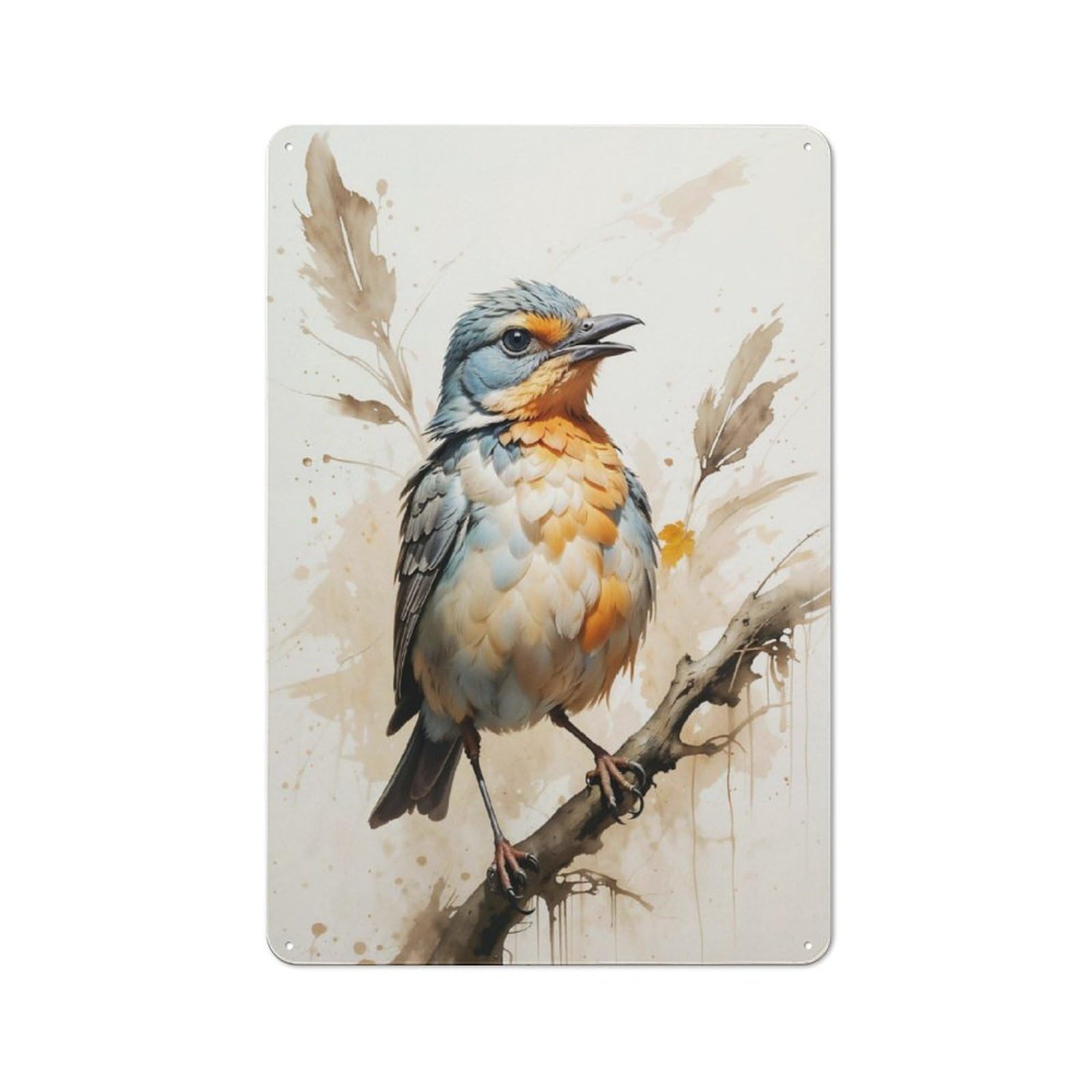 Junmoney Serene Songbird For Guest Room Or Hallway, Retro-Style Tin Sign 30X20cm, For Vintage Wall Decor Fans, For Themed Room Decoration