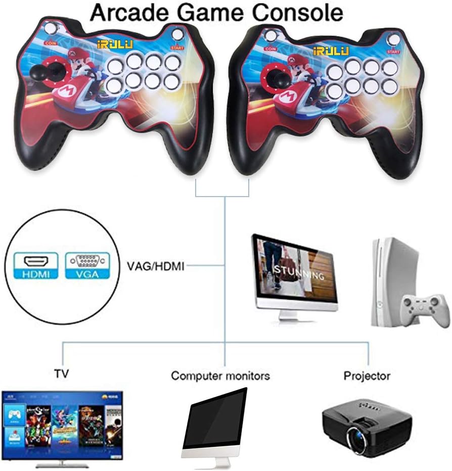 iRULU 3399 Arcade Game Machine,Seperate Family Pandora's Box Multiplayer Joystick Buttons Arcade Video Game for Home with 16 3D Classic Video Game, Newest System,Advanced CPU,Compatible HDMI,VGA 9 image 4