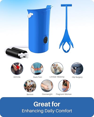 Miniatura 20 de Jellas Kit de ayuda para calcetines, dispositivo flexible de ayuda para calcetines con cuerda larga, dispositivo de extracción de calcetines fácil