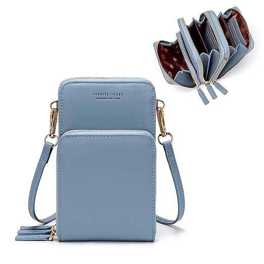 myfriday Small Crossbody Cell Phone Bag for Women, Mini Over Shoulder Handbag Purse with Credit Card Slots