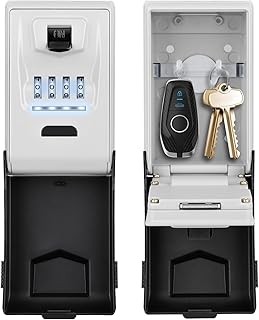 ENONEO Wall Mounted Key Lock Box with Light Up Dial, 4-Digit Combination Lockbox Large Key Storage Lock Box Waterproof Security LockBox Outdoor Key Safe for Home Office Garage Airbnb Gym