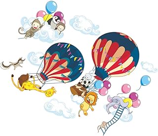 KOMBIUDA 1 conjunto de adesivos para crianças adesivos de parede para crianças balões decoração de quarto de crianças decoração de quarto de animais balão de ar quente adesivo de parede de desenho animado balão de ar quente adesivo de parede adesivo de animal