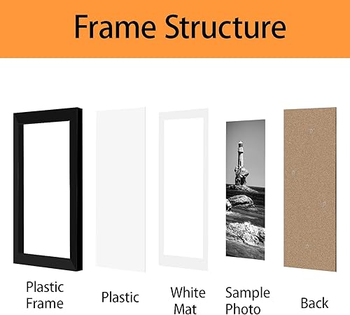 Miniatura 3 de Juego de 5 portarretratos de 4 x 6, para galería de fotos de 3.5 x 5 pulgadas con paspartú o 4 x 6 sin paspartú, marcos de fotos para galería de