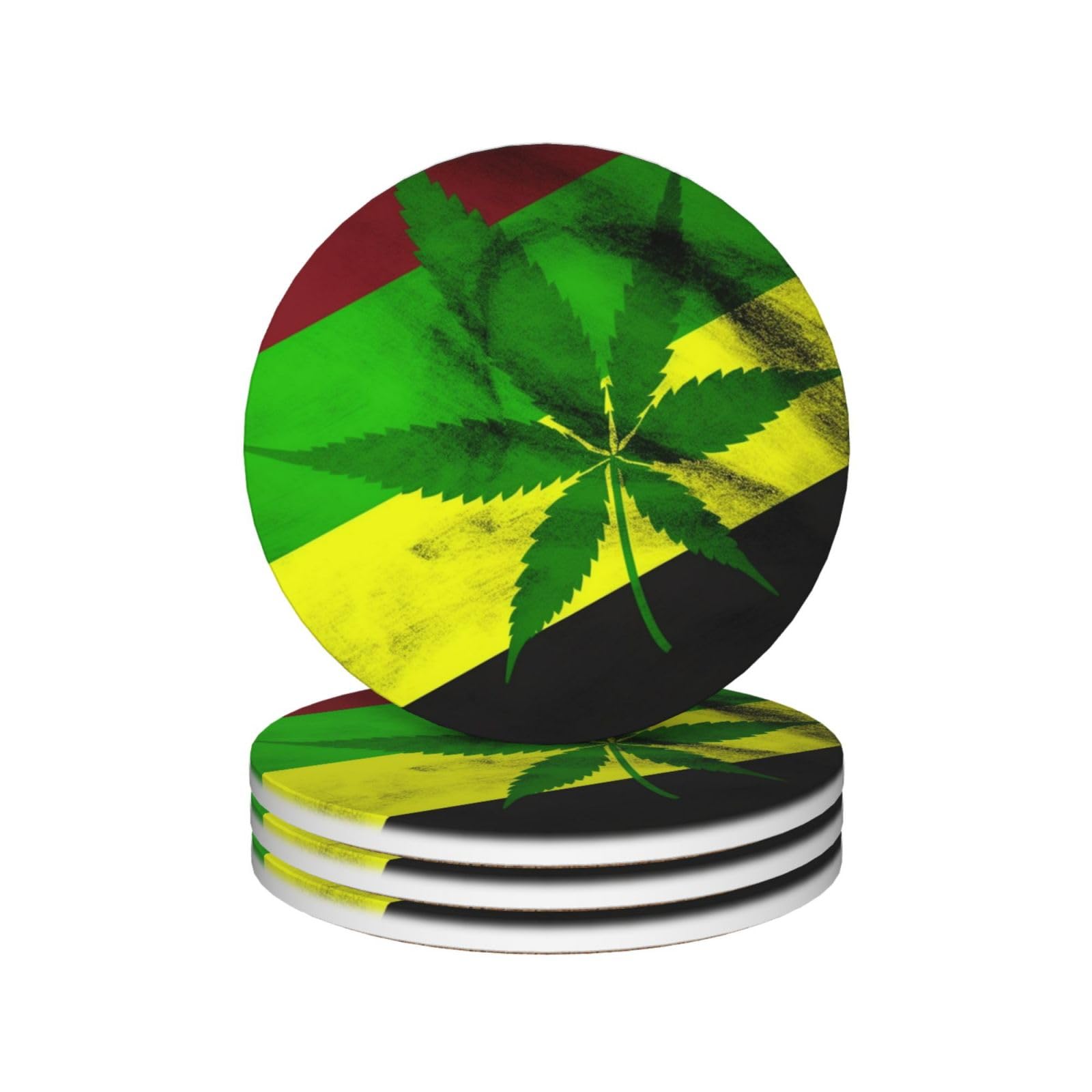 Dessous de verre Jamaïque en céramique absorbante pour vos verres (Lot de 4)