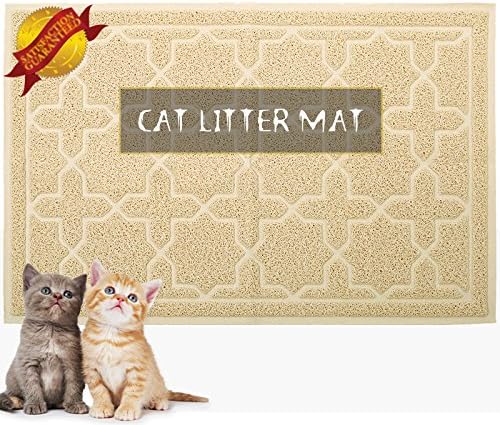 Cat Litter Mat Dog Bowl Mat for Litter Box Waterproof PVC Material for Scatter Control Non-Slip Absorbent Pet Food Mat for Cats or Dogs