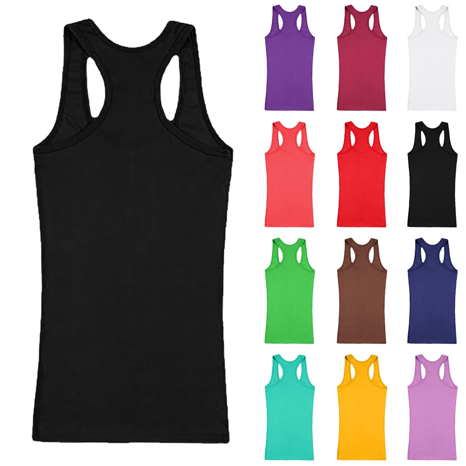 Canotta da corsa da donna, comoda, in cotone, per yoga, senza maniche, a costine, vestibilità aderente, 3 pezzi