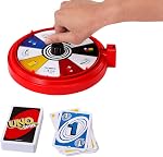 Mattel Games UNO Spin, jeu de cartes pour enfants, adultes et soirées en famille, jeu classique avec spinner, nouveaux défis et règles, activité pour les jours de pluie