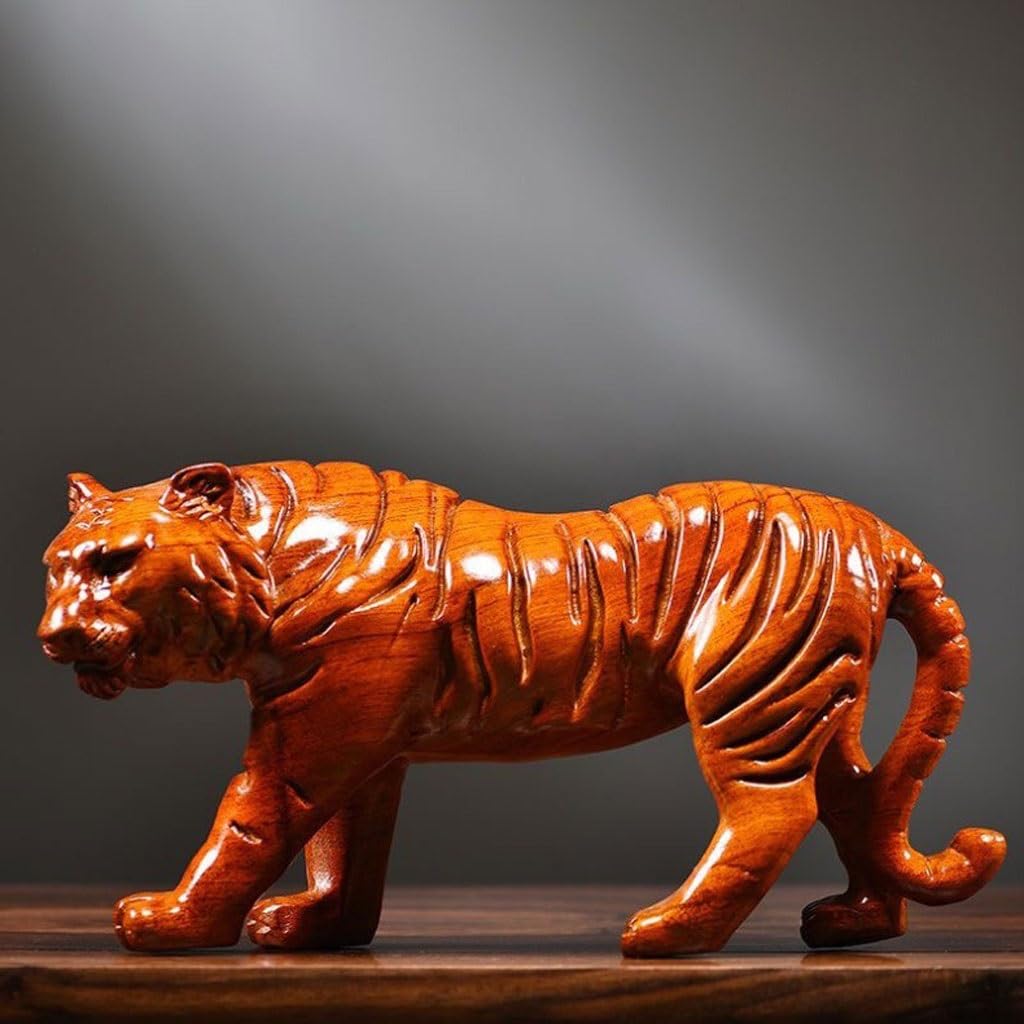 木彫りの虎 Amazon.co.jp: 虎 置物 風水 高級天然ツゲ木彫り 上山虎 木像の置物